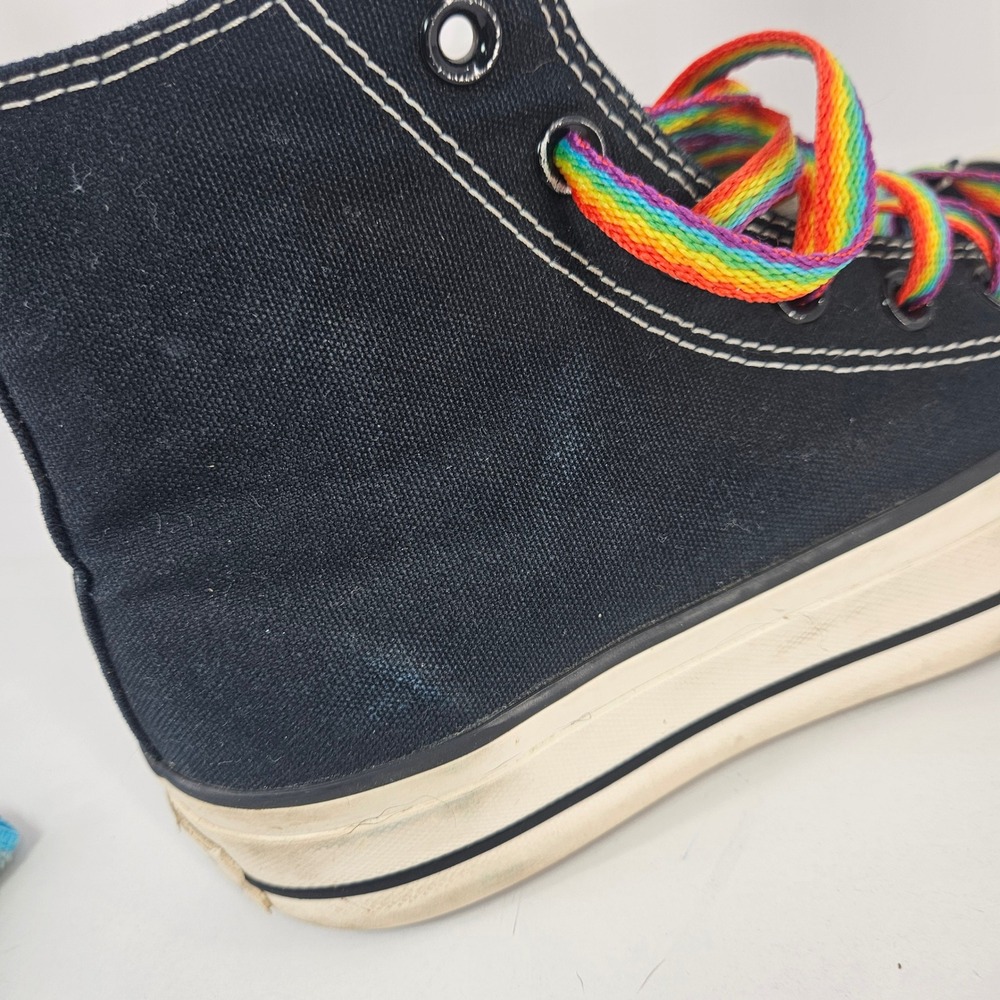 Pride Converse Chuck Taylor All Star Platform Blk Rainbow High Top Sneakers 7.5 - Picture 7 of 13